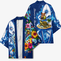 American Samoa Pago Pago Kimono Sea Turtle And Fruit Bat - Tropical Hibiscus Flowers Polynesian TS04 - Polynesian Pride
