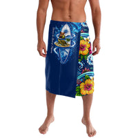 American Samoa Pago Pago Lavalava Sea Turtle And Fruit Bat - Tropical Hibiscus Flowers Polynesian TS04 Blue White - Polynesian Pride