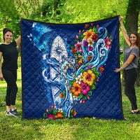 American Samoa Pago Pago Quilt Sea Turtle And Fruit Bat - Tropical Hibiscus Flowers Polynesian TS04 - Polynesian Pride