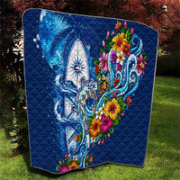 American Samoa Pago Pago Quilt Sea Turtle And Fruit Bat - Tropical Hibiscus Flowers Polynesian TS04 - Polynesian Pride
