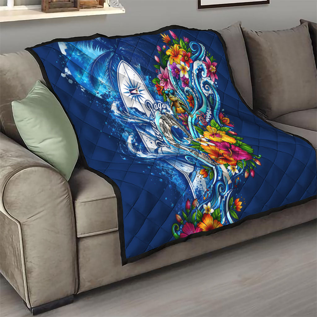 American Samoa Pago Pago Quilt Sea Turtle And Fruit Bat - Tropical Hibiscus Flowers Polynesian TS04 - Polynesian Pride