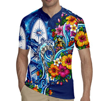 American Samoa Pago Pago Rugby Jersey Sea Turtle And Fruit Bat - Tropical Hibiscus Flowers Polynesian TS04 - Polynesian Pride