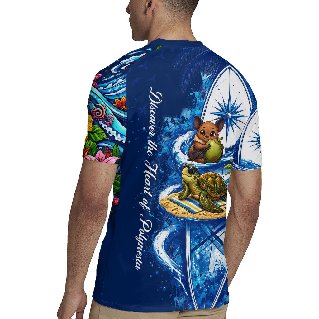 American Samoa Pago Pago Rugby Jersey Sea Turtle And Fruit Bat - Tropical Hibiscus Flowers Polynesian TS04 - Polynesian Pride