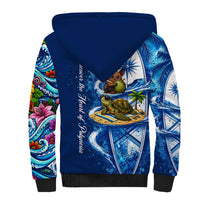 American Samoa Pago Pago Sherpa Hoodie Sea Turtle And Fruit Bat - Tropical Hibiscus Flowers Polynesian TS04 - Polynesian Pride