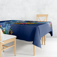 American Samoa Pago Pago Tablecloth Sea Turtle And Fruit Bat - Tropical Hibiscus Flowers Polynesian TS04 - Polynesian Pride