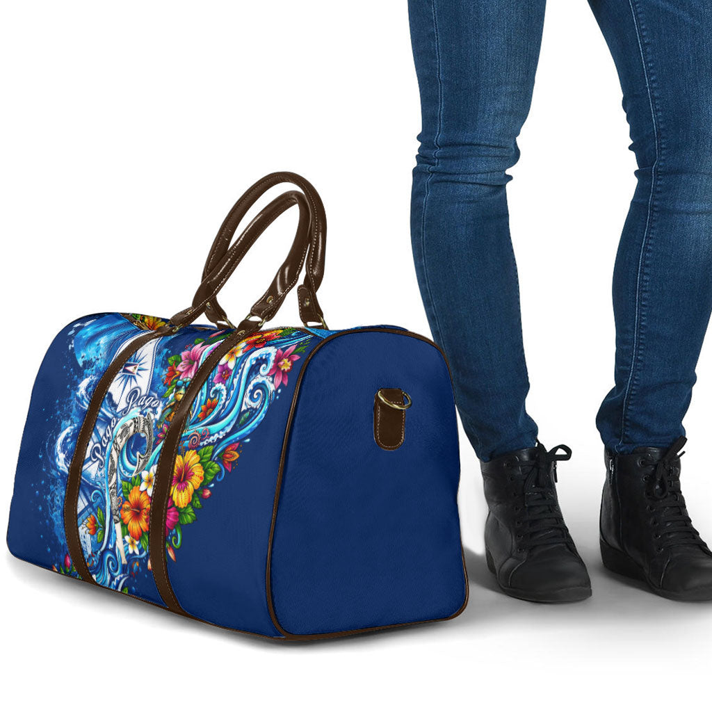 American Samoa Pago Pago Travel Bag Sea Turtle And Fruit Bat - Tropical Hibiscus Flowers Polynesian TS04 - Polynesian Pride
