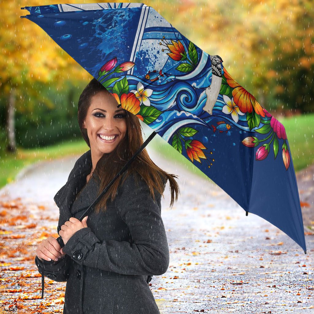 American Samoa Pago Pago Umbrella Sea Turtle And Fruit Bat - Tropical Hibiscus Flowers Polynesian TS04 - Polynesian Pride