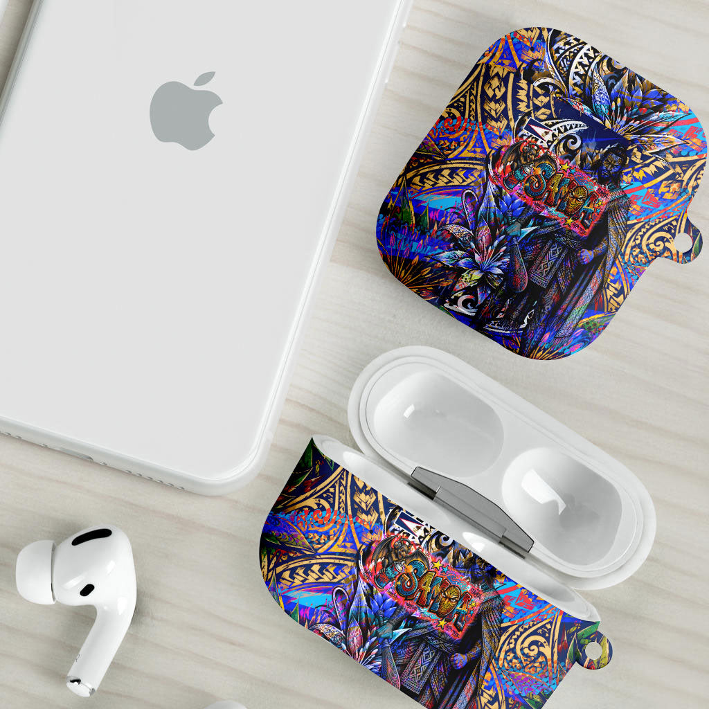 American Samoa Warrior AirPods Case Polynesian Fruit Bat Talofa Urban Graffiti Street Art TS04 - Polynesian Pride