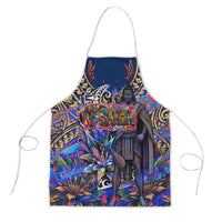 American Samoa Warrior Apron Polynesian Fruit Bat Talofa Urban Graffiti Street Art TS04 Blue Yellow - Polynesian Pride