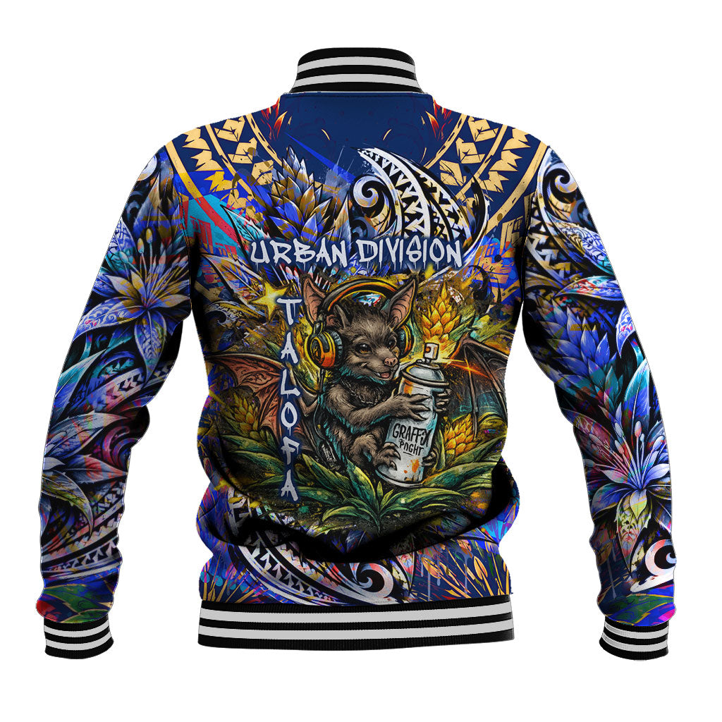 American Samoa Warrior Baseball Jacket Polynesian Fruit Bat Talofa Urban Graffiti Street Art TS04 - Polynesian Pride