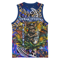 American Samoa Warrior Basketball Jersey Polynesian Fruit Bat Talofa Urban Graffiti Street Art TS04 - Polynesian Pride