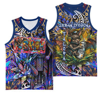 American Samoa Warrior Basketball Jersey Polynesian Fruit Bat Talofa Urban Graffiti Street Art TS04 - Polynesian Pride
