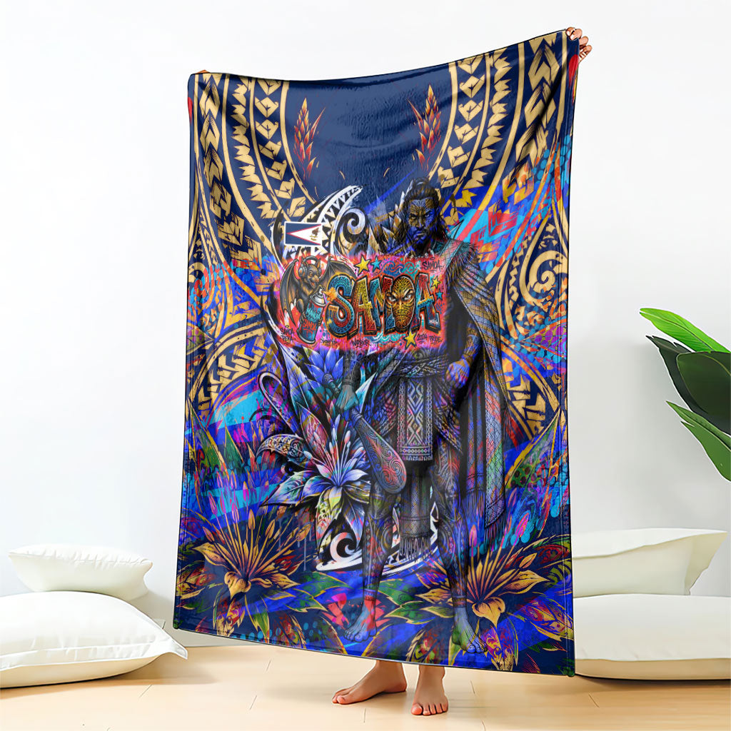 American Samoa Warrior Blanket Polynesian Fruit Bat Talofa Urban Graffiti Street Art TS04 - Polynesian Pride