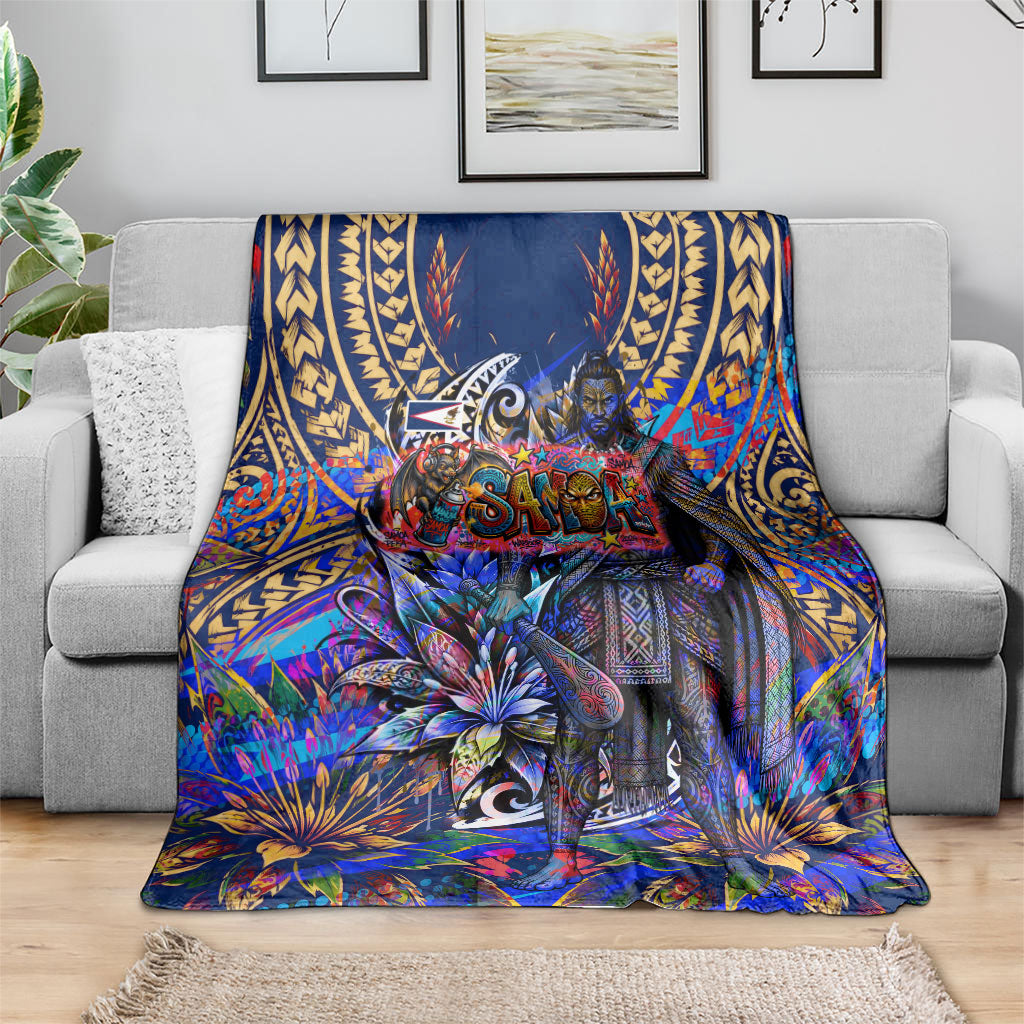 American Samoa Warrior Blanket Polynesian Fruit Bat Talofa Urban Graffiti Street Art TS04 - Polynesian Pride