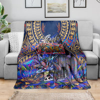 American Samoa Warrior Blanket Polynesian Fruit Bat Talofa Urban Graffiti Street Art TS04 - Polynesian Pride