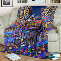 American Samoa Warrior Blanket Polynesian Fruit Bat Talofa Urban Graffiti Street Art TS04 - Polynesian Pride