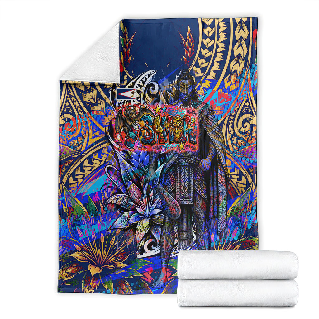 American Samoa Warrior Blanket Polynesian Fruit Bat Talofa Urban Graffiti Street Art TS04 - Polynesian Pride