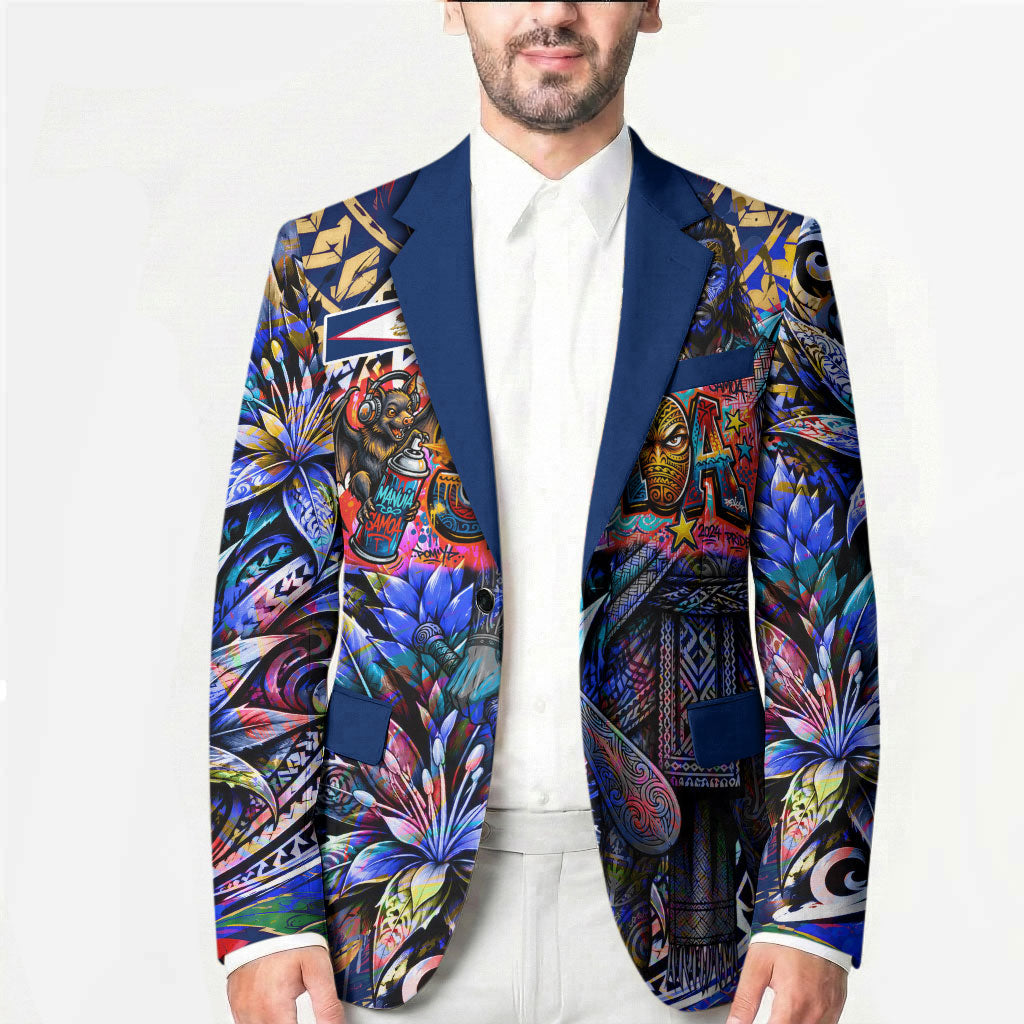 American Samoa Warrior Blazer Polynesian Fruit Bat Talofa Urban Graffiti Street Art TS04 - Polynesian Pride