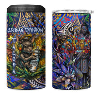American Samoa Warrior 4 in 1 Can Cooler Tumbler Polynesian Fruit Bat Talofa Urban Graffiti Street Art TS04 One Size: 16 oz Blue Yellow - Polynesian Pride