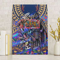 American Samoa Warrior Canvas Wall Art Polynesian Fruit Bat Talofa Urban Graffiti Street Art TS04 Without Frame Blue Yellow - Polynesian Pride