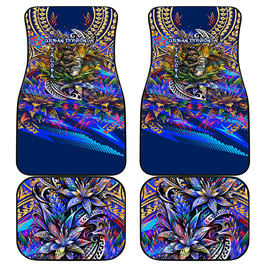 American Samoa Warrior Car Mats Polynesian Fruit Bat Talofa Urban Graffiti Street Art TS04 - Polynesian Pride