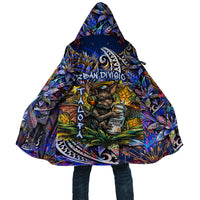 American Samoa Warrior Cloak Polynesian Fruit Bat Talofa Urban Graffiti Street Art TS04 Unisex Blue Yellow - Polynesian Pride