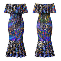 American Samoa Warrior Couples Matching Mermaid Dress and Hawaiian Shirt Polynesian Fruit Bat Talofa Urban Graffiti Street Art TS04 - Polynesian Pride