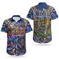American Samoa Warrior Couples Matching Puletasi and Hawaiian Shirt Polynesian Fruit Bat Talofa Urban Graffiti Street Art TS04 - Polynesian Pride