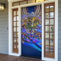 American Samoa Warrior Door Cover Polynesian Fruit Bat Talofa Urban Graffiti Street Art TS04 - Polynesian Pride