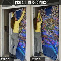 American Samoa Warrior Door Cover Polynesian Fruit Bat Talofa Urban Graffiti Street Art TS04 - Polynesian Pride