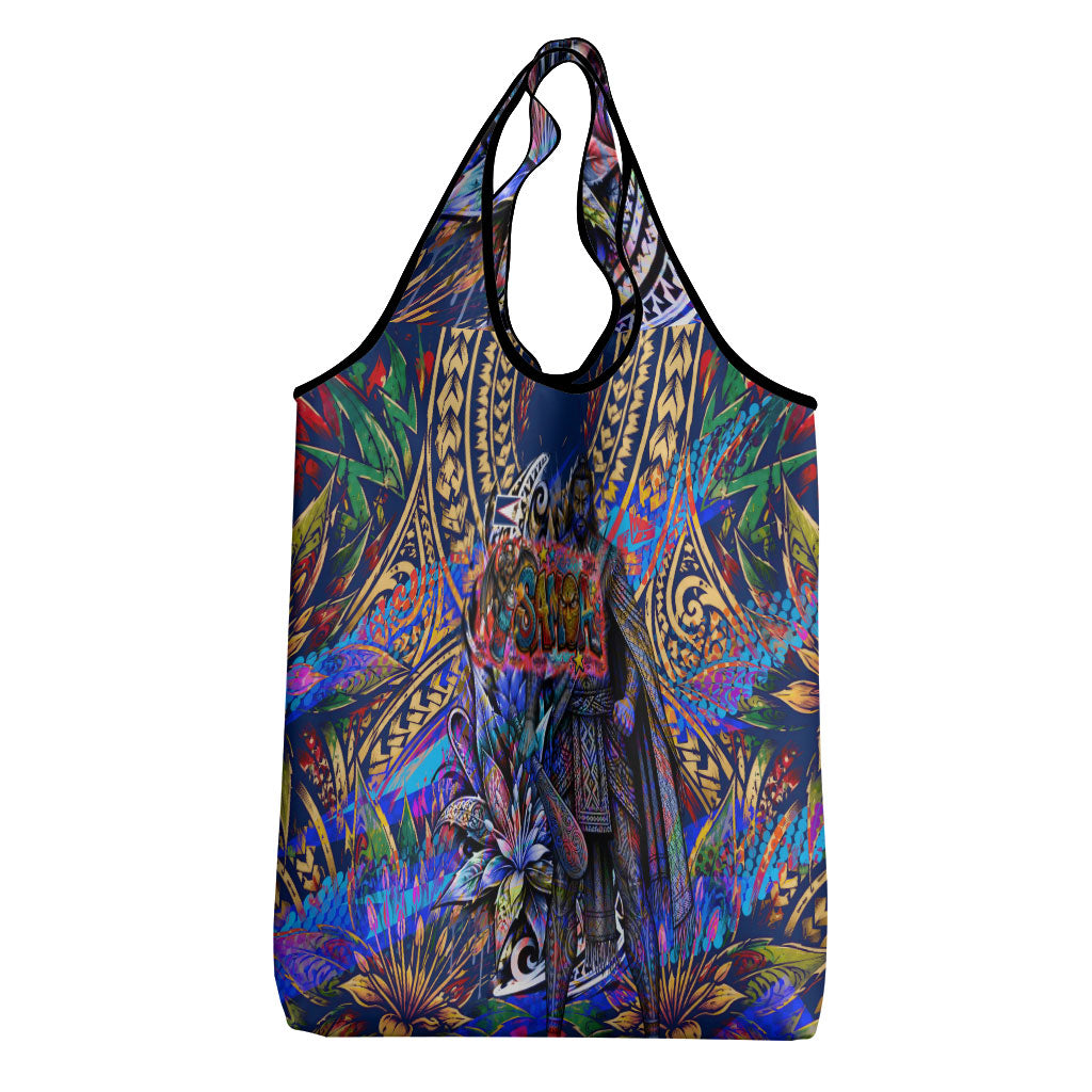 American Samoa Warrior Grocery Bag Polynesian Fruit Bat Talofa Urban Graffiti Street Art TS04 - Polynesian Pride