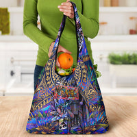 American Samoa Warrior Grocery Bag Polynesian Fruit Bat Talofa Urban Graffiti Street Art TS04 - Polynesian Pride