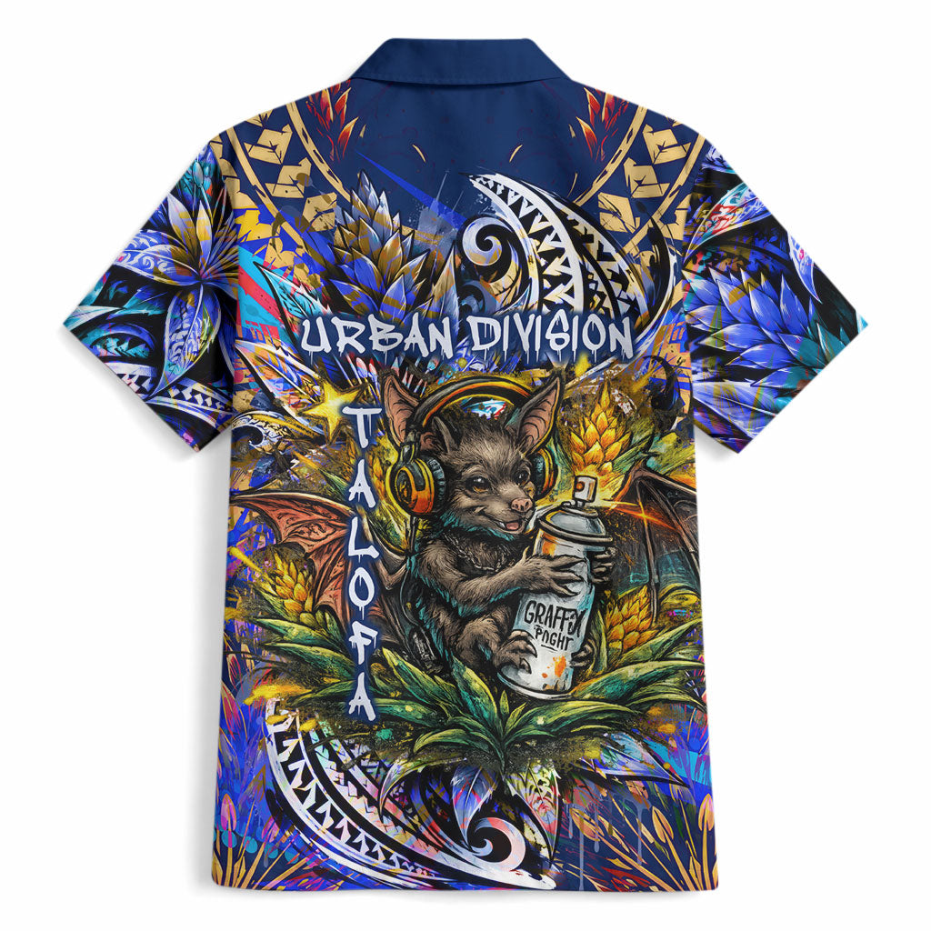 American Samoa Warrior Hawaiian Shirt Polynesian Fruit Bat Talofa Urban Graffiti Street Art TS04 - Polynesian Pride
