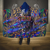 American Samoa Warrior Hooded Blanket Polynesian Fruit Bat Talofa Urban Graffiti Street Art TS04 - Polynesian Pride