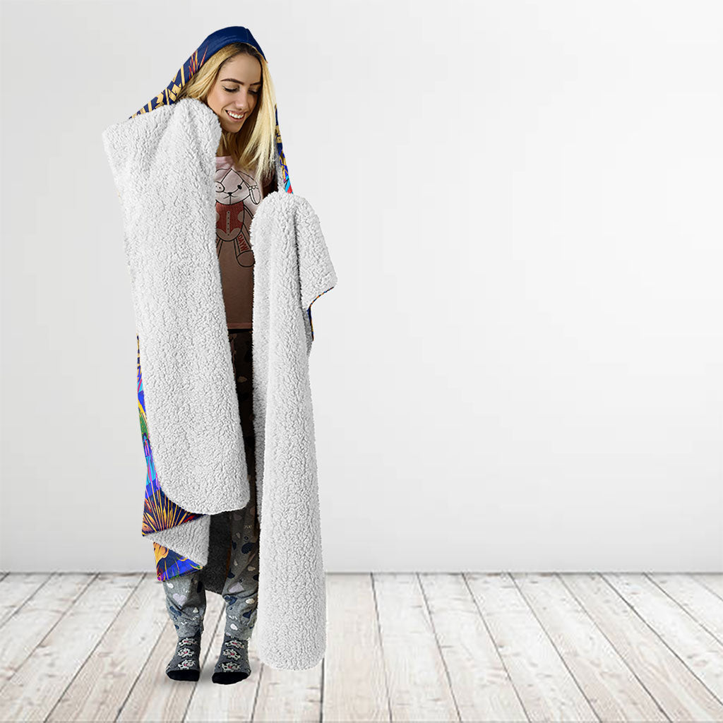 American Samoa Warrior Hooded Blanket Polynesian Fruit Bat Talofa Urban Graffiti Street Art TS04 - Polynesian Pride