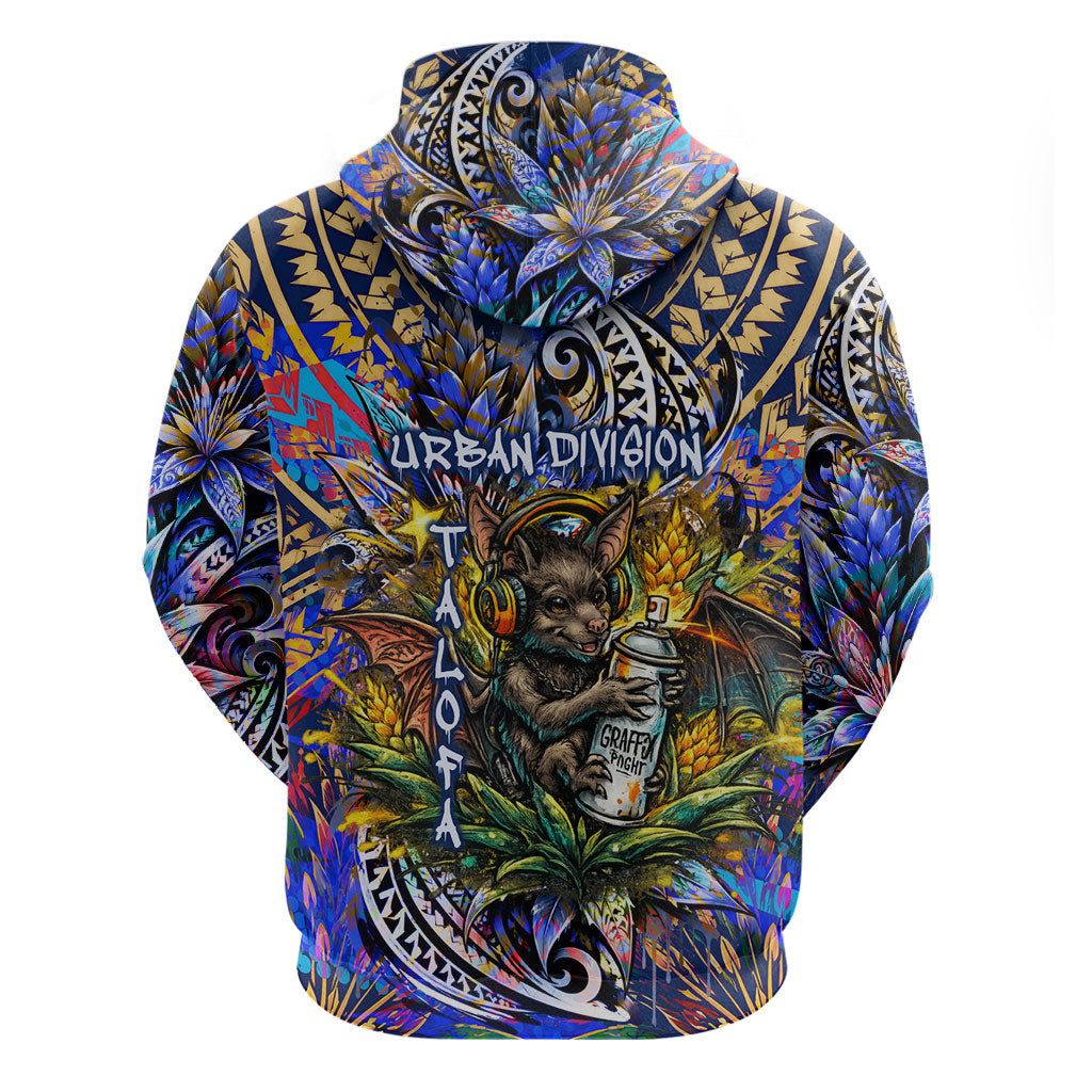 American Samoa Warrior Hoodie Polynesian Fruit Bat Talofa Urban Graffiti Street Art TS04 - Polynesian Pride