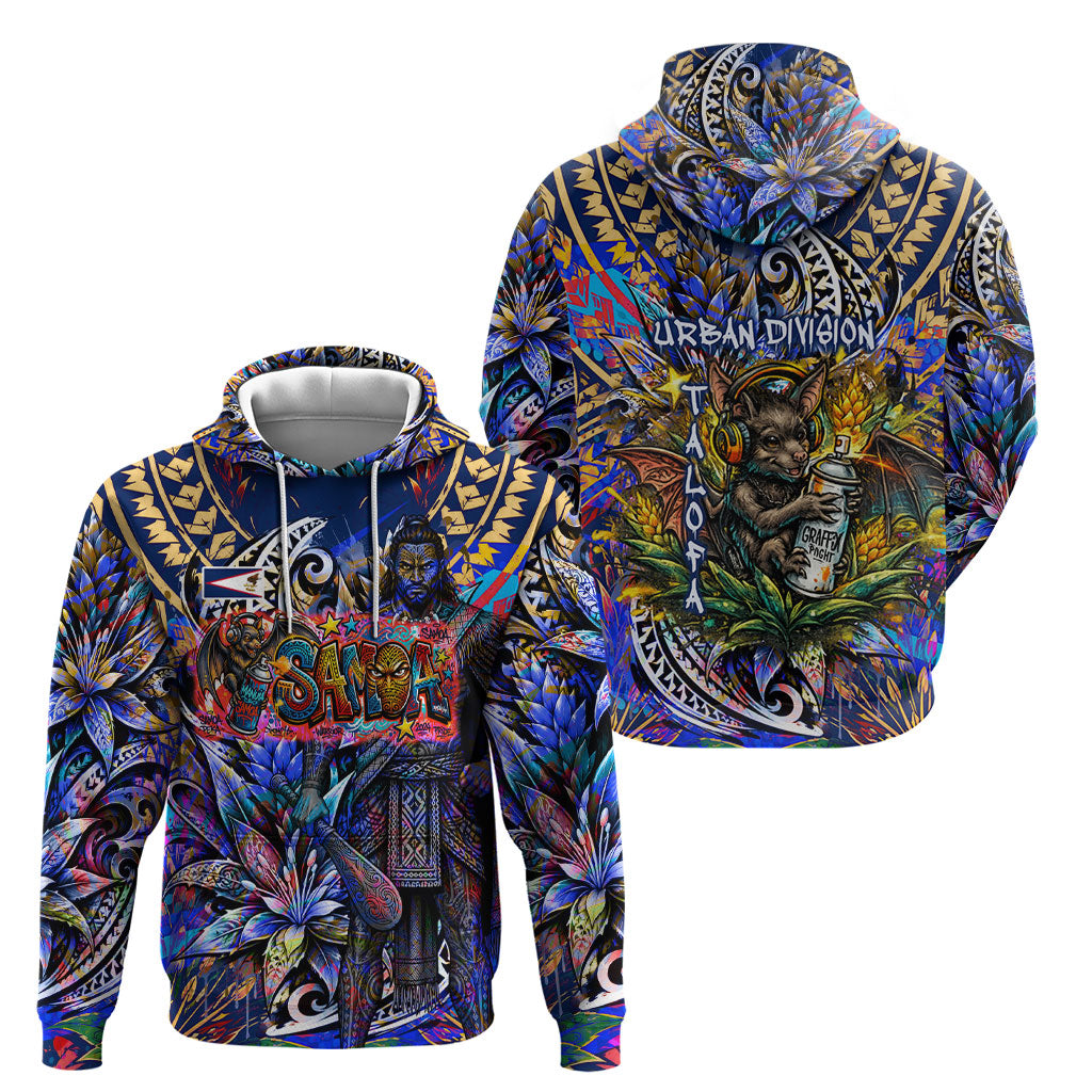 American Samoa Warrior Hoodie Polynesian Fruit Bat Talofa Urban Graffiti Street Art TS04 - Polynesian Pride