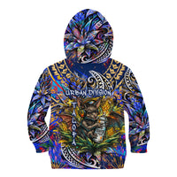 American Samoa Warrior Kid Hoodie Polynesian Fruit Bat Talofa Urban Graffiti Street Art TS04 - Polynesian Pride