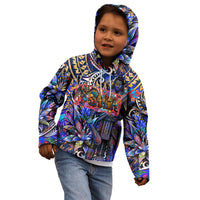 American Samoa Warrior Kid Hoodie Polynesian Fruit Bat Talofa Urban Graffiti Street Art TS04 - Polynesian Pride