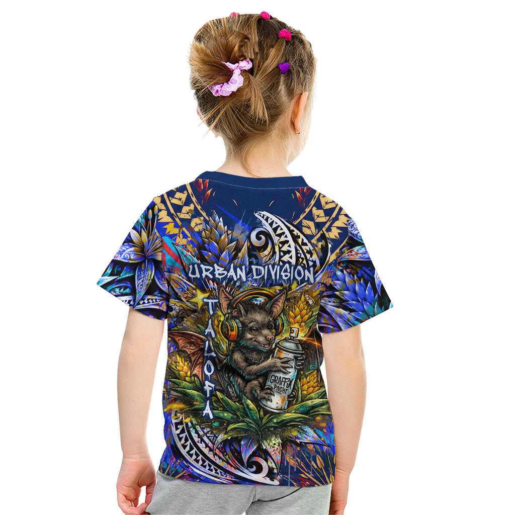 American Samoa Warrior Kid T Shirt Polynesian Fruit Bat Talofa Urban Graffiti Street Art TS04 - Polynesian Pride