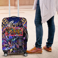 American Samoa Warrior Luggage Cover Polynesian Fruit Bat Talofa Urban Graffiti Street Art TS04 Blue Yellow - Polynesian Pride