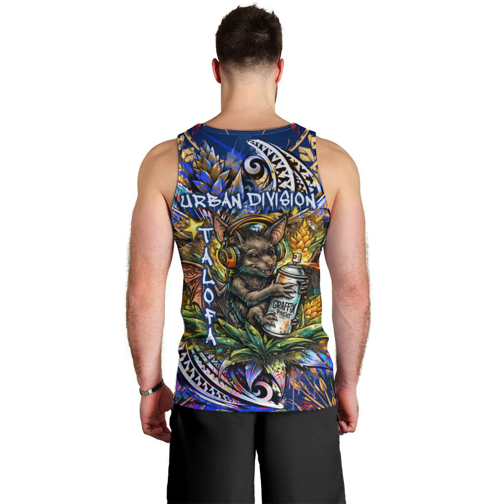 American Samoa Warrior Men Tank Top Polynesian Fruit Bat Talofa Urban Graffiti Street Art TS04 - Polynesian Pride