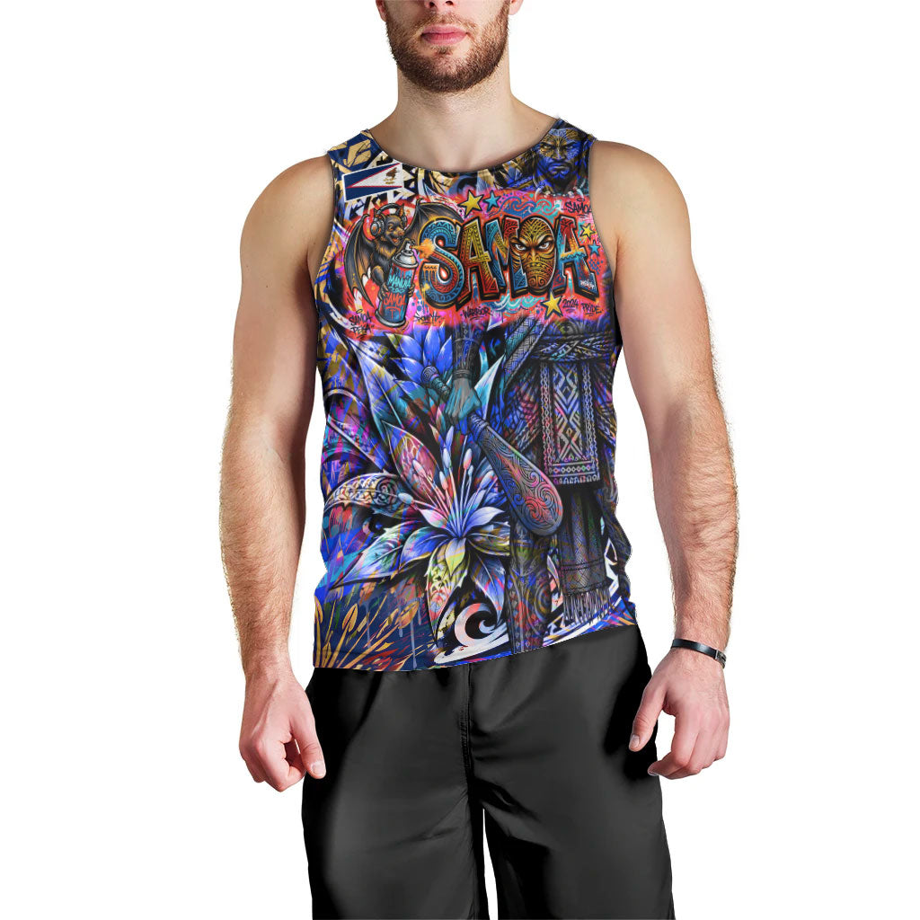 American Samoa Warrior Men Tank Top Polynesian Fruit Bat Talofa Urban Graffiti Street Art TS04 - Polynesian Pride