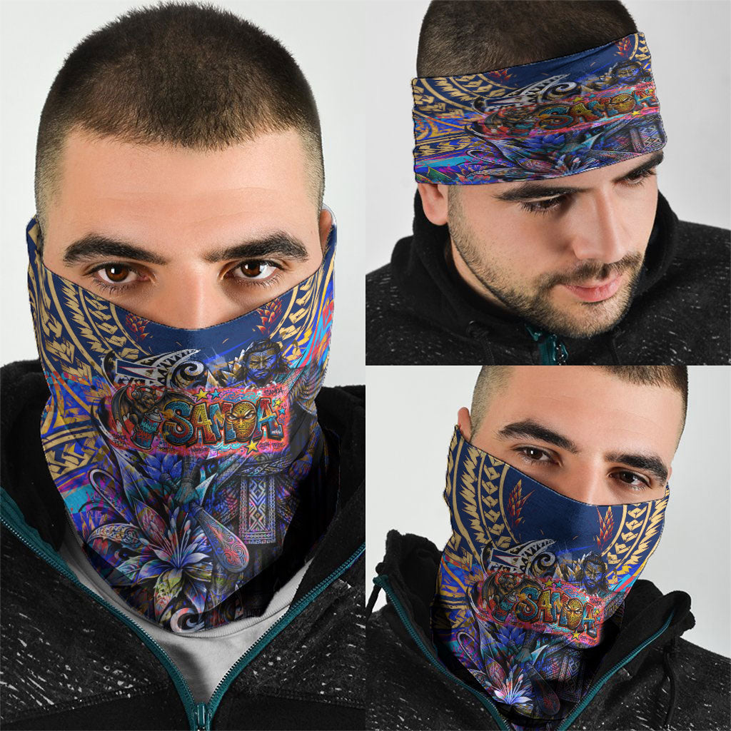 American Samoa Warrior Neck Gaiter Polynesian Fruit Bat Talofa Urban Graffiti Street Art TS04 - Polynesian Pride