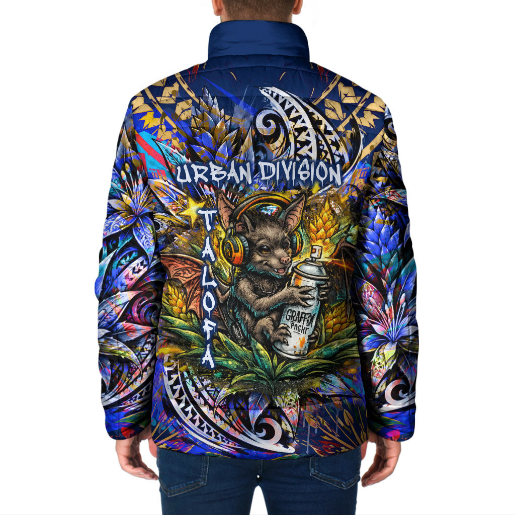 American Samoa Warrior Padded Jacket Polynesian Fruit Bat Talofa Urban Graffiti Street Art TS04 - Polynesian Pride