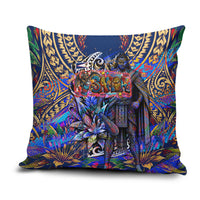 American Samoa Warrior Pillow Cover Polynesian Fruit Bat Talofa Urban Graffiti Street Art TS04 Blue Yellow - Polynesian Pride