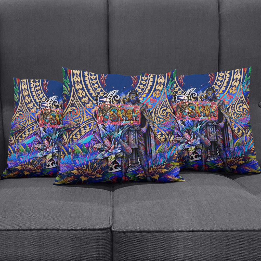 American Samoa Warrior Pillow Cover Polynesian Fruit Bat Talofa Urban Graffiti Street Art TS04 - Polynesian Pride