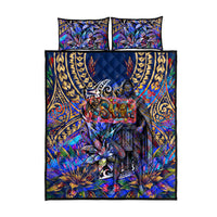 American Samoa Warrior Quilt Bed Set Polynesian Fruit Bat Talofa Urban Graffiti Street Art TS04 - Polynesian Pride