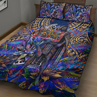 American Samoa Warrior Quilt Bed Set Polynesian Fruit Bat Talofa Urban Graffiti Street Art TS04 - Polynesian Pride