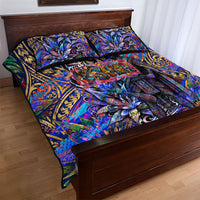 American Samoa Warrior Quilt Bed Set Polynesian Fruit Bat Talofa Urban Graffiti Street Art TS04 - Polynesian Pride